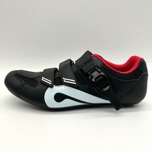Peloton Cycling Shoes Size 43 Black Red Indoor Spin Bike Ratchet Strap No Cleats